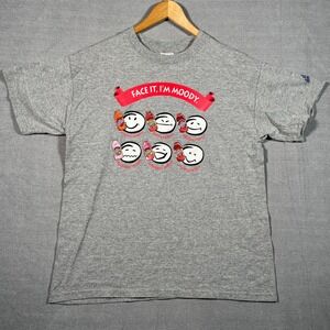 Snapple Face It I'm Moody Graphic Short Sleeve T-Shirt Mens L Gray Cotton